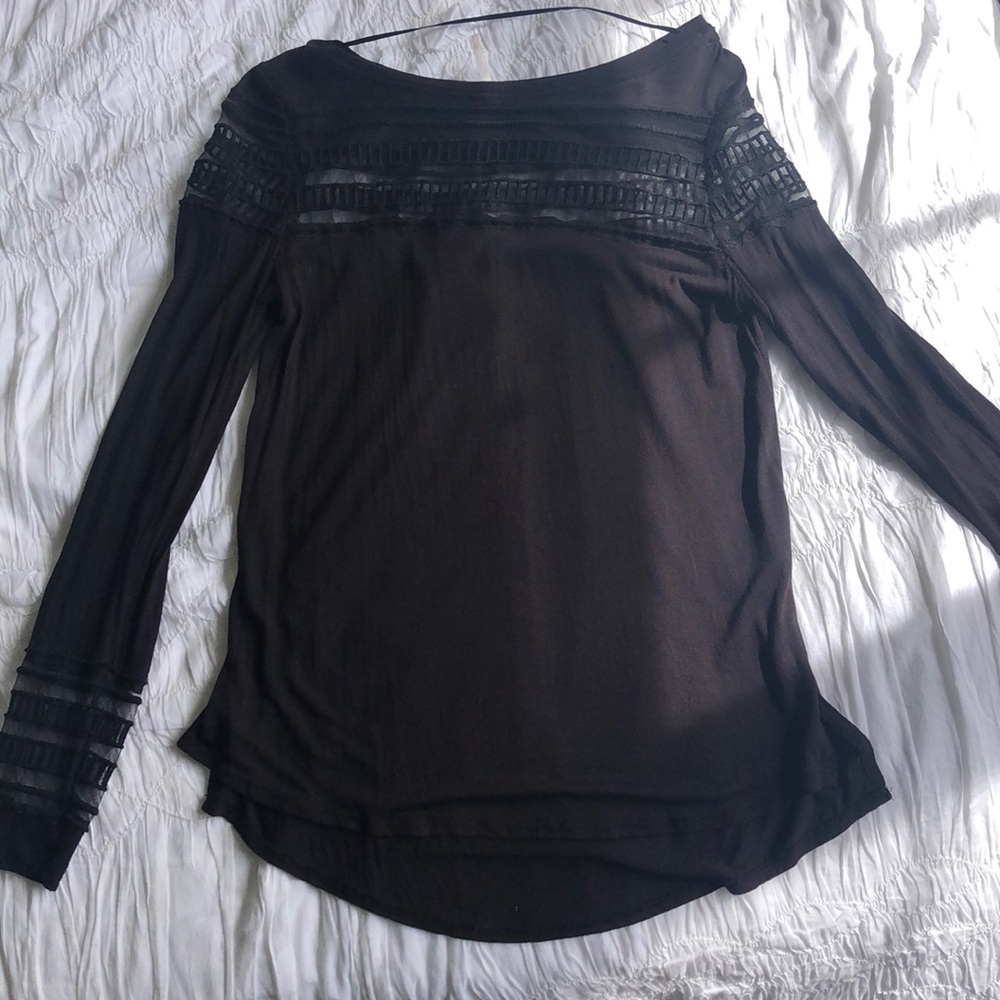 Free People Black Long Sleeve Shirt